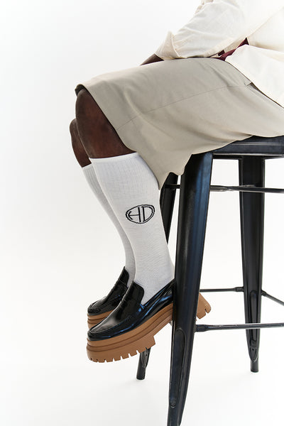 Men Cushioned (20mmHg-30mmHg) Socks(White)