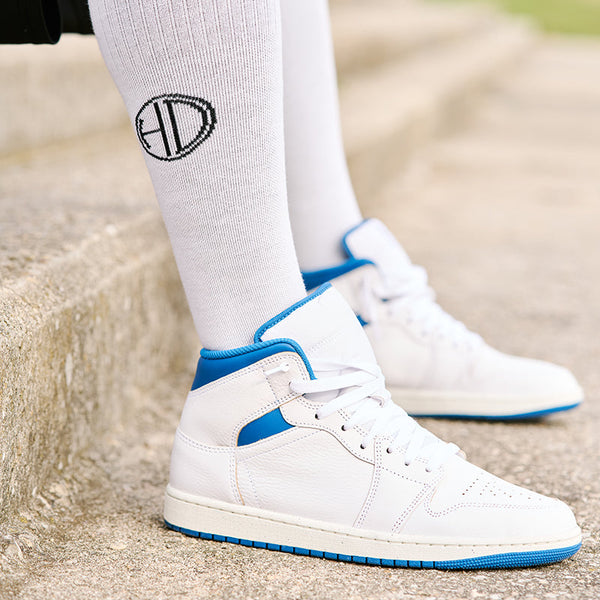 Men Cushioned (15mmHg-20mmHg) Socks(White)